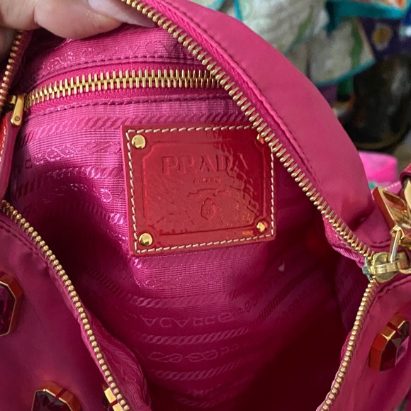 PRADA Fuchsia Embellished Shoulder Bag π - Picture 13 of 17